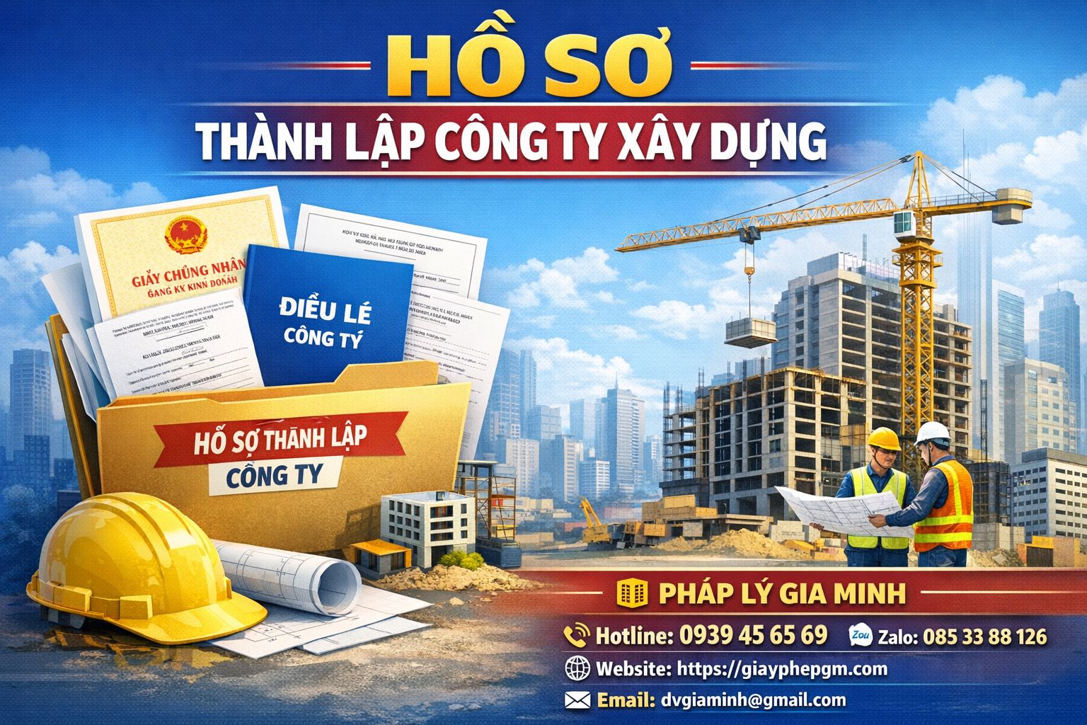 Hồ sơ thành lập công ty xây dựng tại Huế