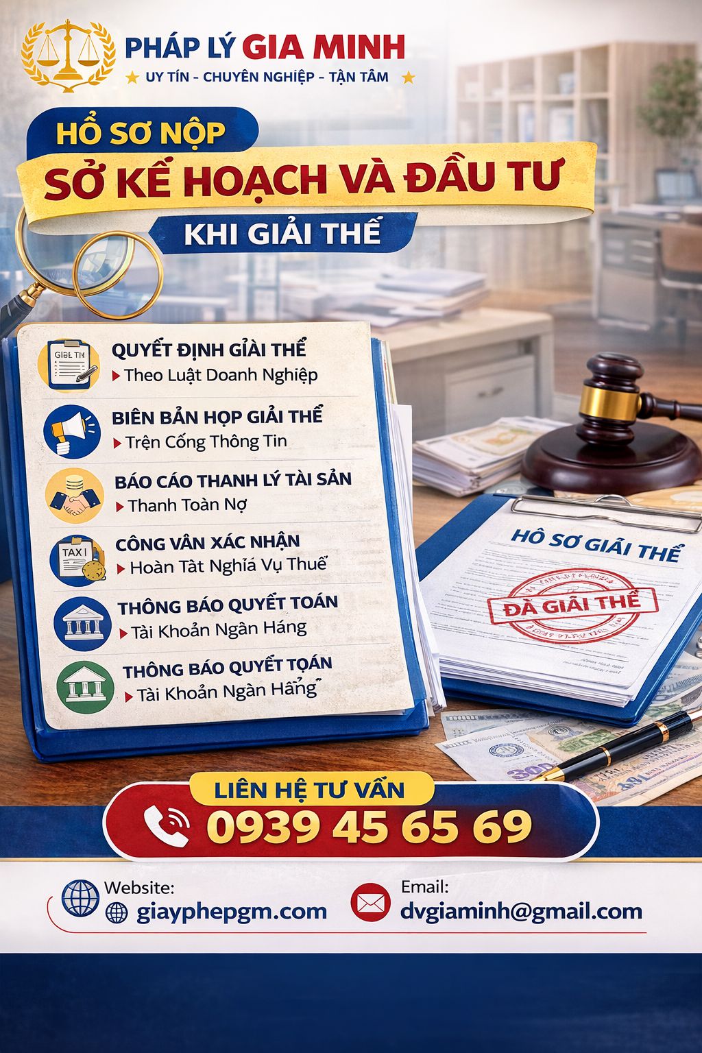 Bộ hồ sơ giải thể doanh nghiệp tại Đồng Nai bao gồm quyết định giải thể, biên bản họp và giấy tờ thuế