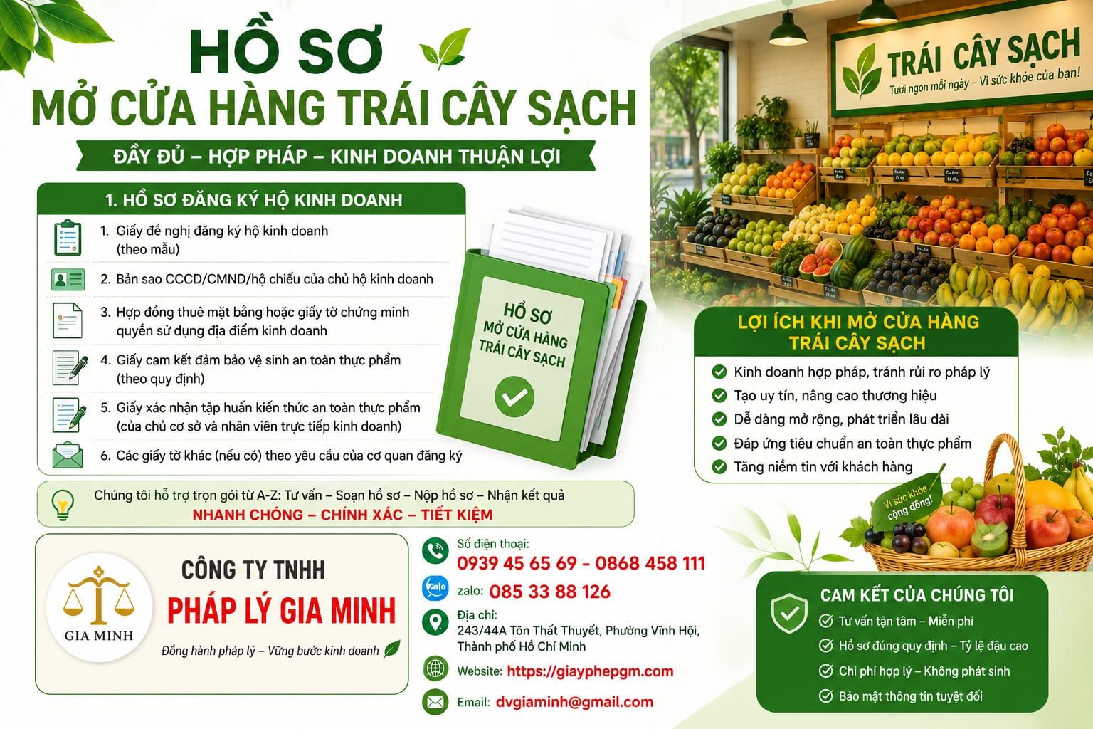 Mở cửa hàng trái cây sạch – Hướng dẫn kinh doanh hiệu quả và đúng pháp lý 15 Hồ sơ mở cửa hàng trái cây sạch
