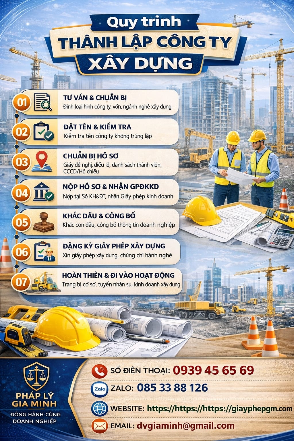 Quy trình thành lập công ty xây dựng tại Yên Bái