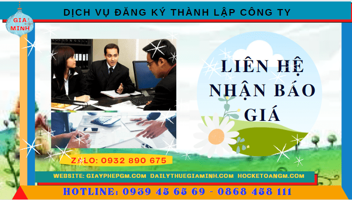 Bảng giá thành lập công ty trọn gói tại TPHCM 
