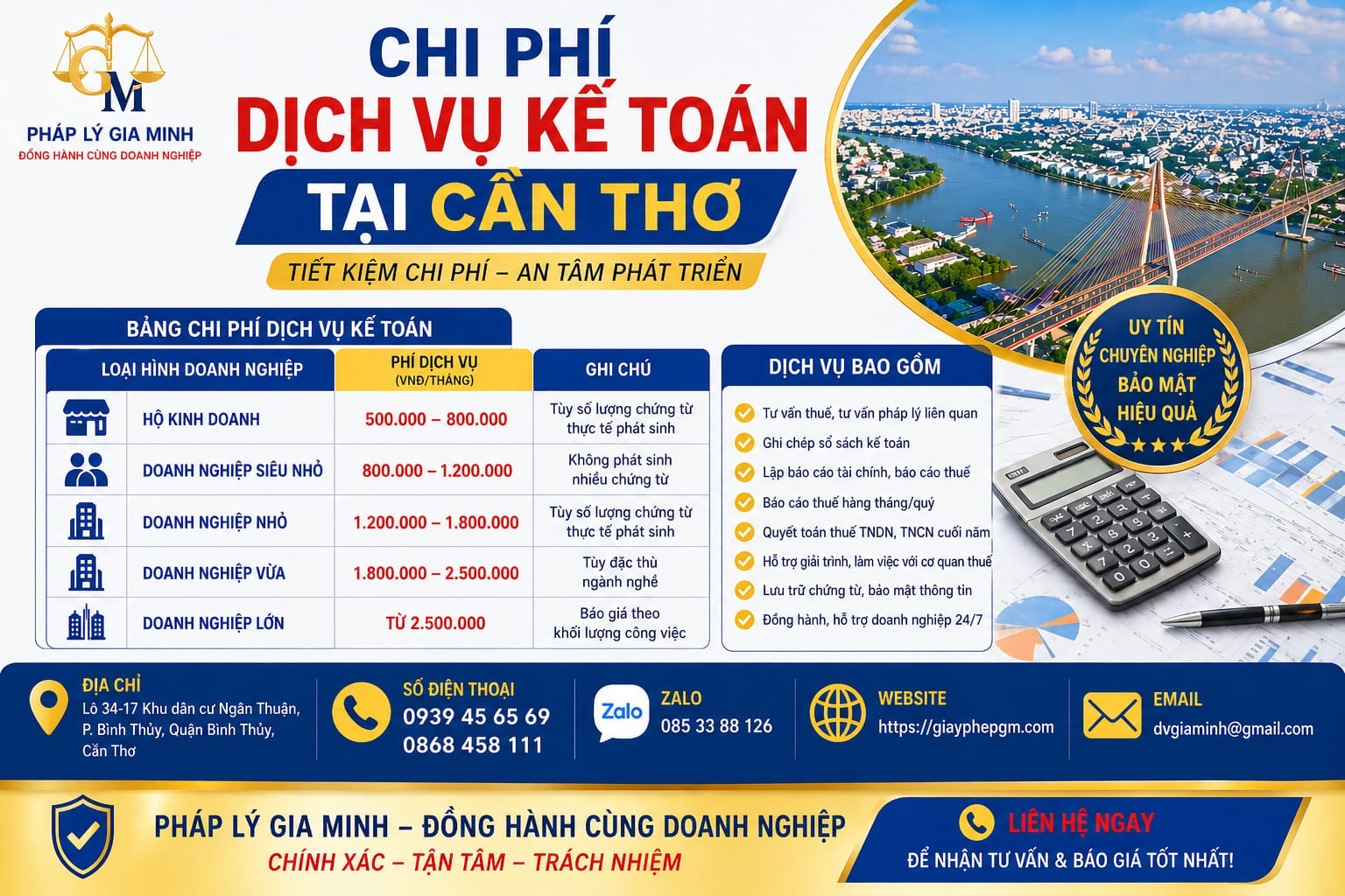 Dịch vụ thành lập công ty và kế toán tại Cần Thơ trọn gói