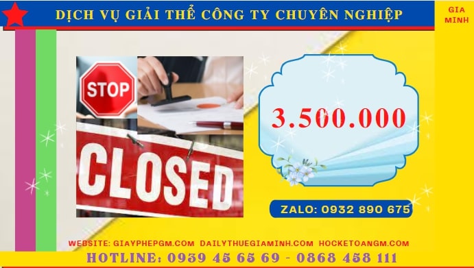 THỦ TỤC GIẢI THỂ CÔNG TY DOANH NGHIỆP TẠI VĨNH PHÚC 5 Chi phí thủ tục giải thể công ty doanh nghiệp tại Vĩnh Phúc