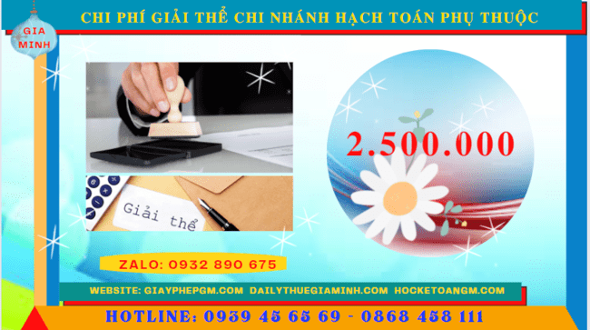 Chi phí giải thể chi nhanh hạch toán phụ thuộc tại Bạc Liêu