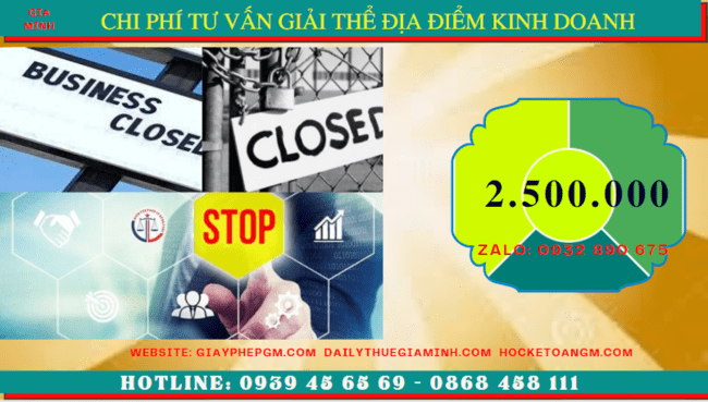 Chi phí giải thể địa điểm kinh doanh tại Hà Tĩnh