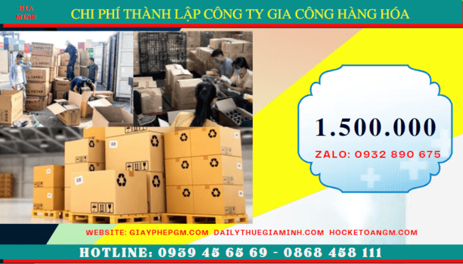Chi phí thành lập công ty gia công hàng hóa tại Long An