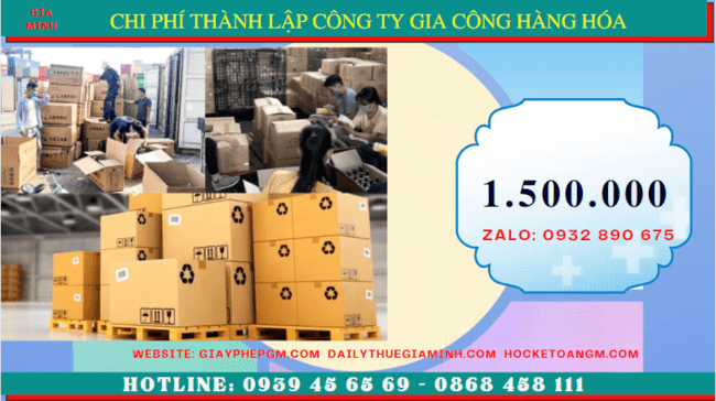 THÀNH LẬP CÔNG TY GIA CÔNG HÀNG HÓA TẠI PHÚ YÊN 13 Chi phí thành lập công ty gia công hàng hóa tại Phú Yên