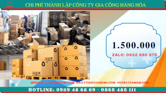 THÀNH LẬP CÔNG TY GIA CÔNG HÀNG HÓA TẠI SƠN LA 13 Chi phí thành lập công ty gia công hàng hóa tại Sơn La