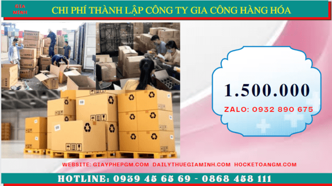 Thành lập công ty gia công hàng hóa tại thành phố hưng yên 13 Chi phí thành lập công ty gia công hàng hóa tại Thành Phố Hưng Yên