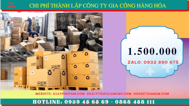 Chi phí thành lập công ty gia công hàng hóa tại Thành Phố Thủ Đức 