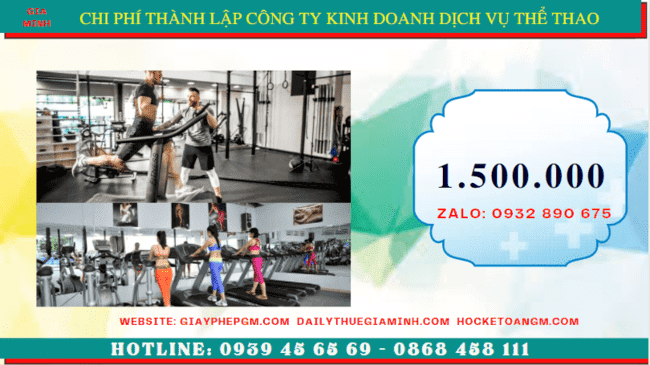 Chi phí thành lập công ty kinh doanh dịch vụ thể thao tại Bà Rịa Vũng Tàu