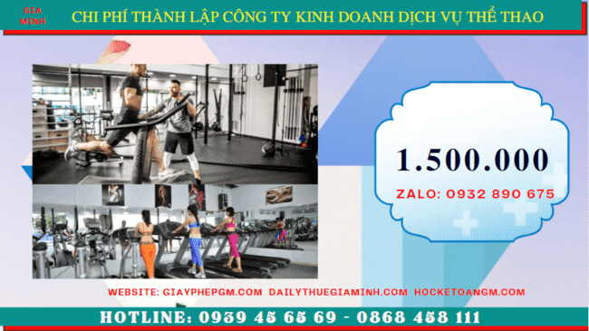 Chi phí thành lập công ty kinh doanh dịch vụ thể thao tại Bắc Ninh 