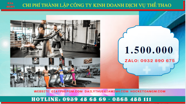Chi phí thành lập công ty kinh doanh dịch vụ thể thao tại Bình Định