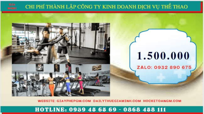 Chi phí thành lập công ty kinh doanh dịch vụ thể thao tại Bình Thuận