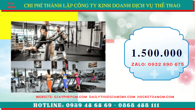Chi phí thành lập công ty kinh doanh dịch vụ thể thao tại Cần Thơ