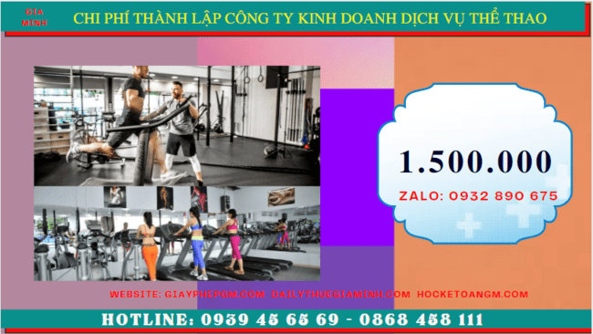 Chi phí thành lập công ty kinh doanh dịch vụ thể thao tại Đắk Nông