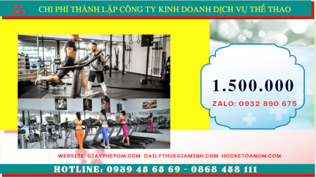 Chi phí thành lập công ty kinh doanh dịch vụ thể thao tại Hà Nội