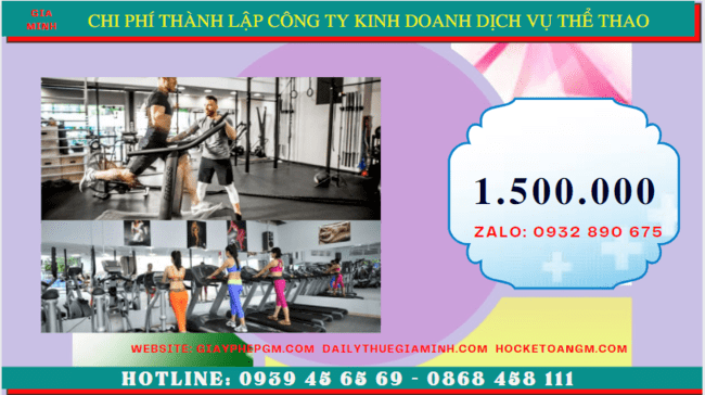 Chi phí thành lập công ty kinh doanh dịch vụ thể thao tại Hà Tĩnh