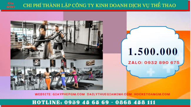 Chi phí thành lập công ty kinh doanh dịch vụ thể thao tại Huế