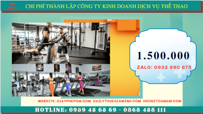 Chi phí thành lập công ty kinh doanh dịch vụ thể thao tại Lai Châu