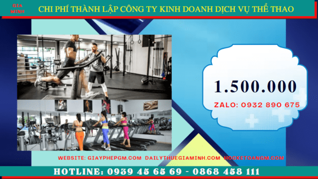 Chi phí thành lập công ty kinh doanh dịch vụ thể thao tại Nghệ An