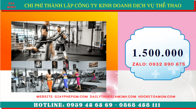 Chi phí thành lập công ty kinh doanh dịch vụ thể thao tại Ninh Bình