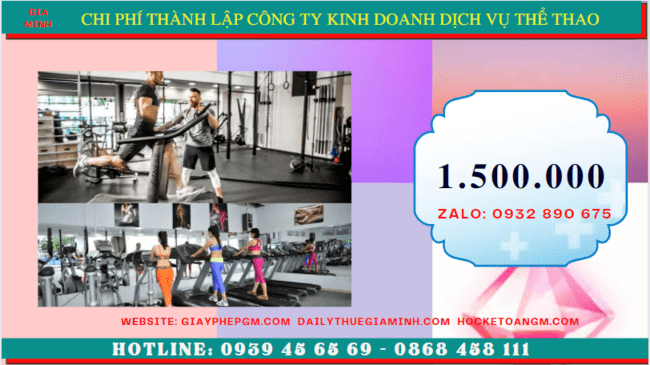 Chi phí thành lập công ty kinh doanh dịch vụ thể thao tại Ninh Thuận