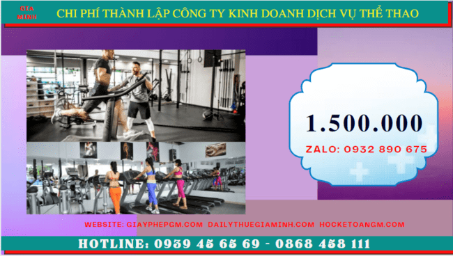 Chi phí thành lập công ty kinh doanh dịch vụ thể thao tại Quảng Ngãi
