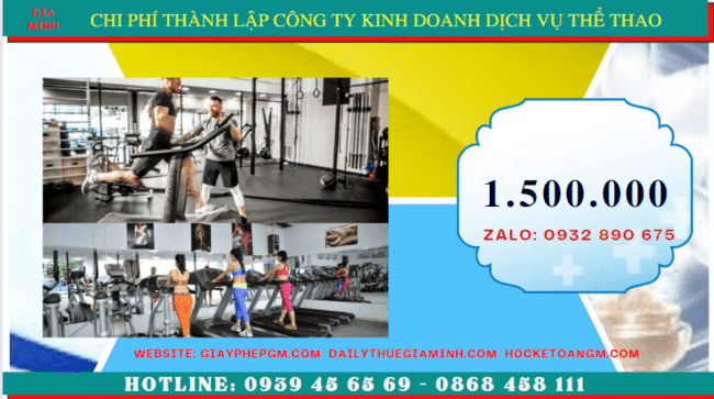 Thành lập công ty kinh doanh dịch vụ thể thao tại quảng ninh 5 Chi phí thành lập công ty kinh doanh dịch vụ thể thao tại Quảng Ninh