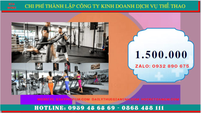 Chi phí thành lập công ty kinh doanh dịch vụ thể thao tại Thái Nguyên