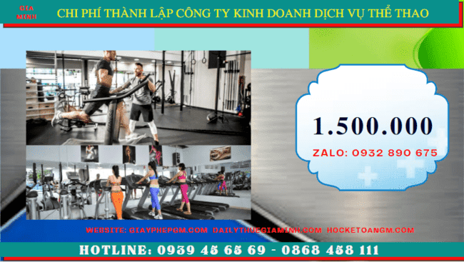 Chi phí thành lập công ty kinh doanh dịch vụ thể thao tại Thanh Hóa