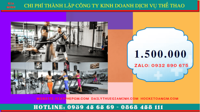 Chi phí thành lập công ty kinh doanh dịch vụ thể thao tại Thành Phố Cần Thơ
