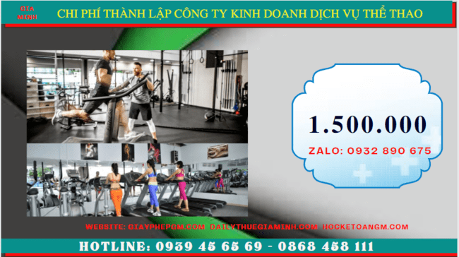 Chi phí thành lập công ty kinh doanh dịch vụ thể thao tại Thành Phố Hà Nội