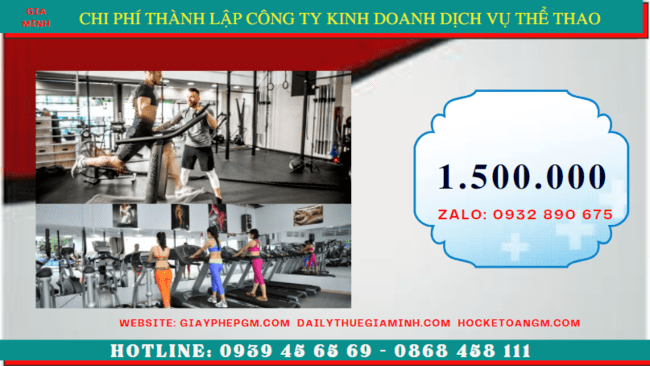 Chi phí thành lập công ty kinh doanh dịch vụ thể thao tại Thành Phố Hồ Chí Minh
