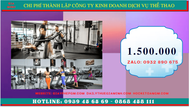 Chi phí thành lập công ty kinh doanh dịch vụ thể thao tại Thành Phố Hưng Yên