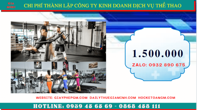 Chi phí thành lập công ty kinh doanh dịch vụ thể thao tại Ninh Kiều