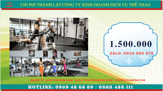 Chi phí thành lập công ty kinh doanh dịch vụ thể thao tại Quận Thanh Khê