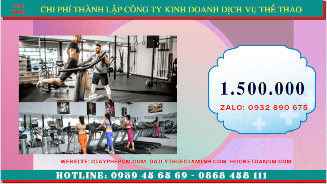 Chi phí thành lập công ty kinh doanh dịch vụ thể thao tại Thành phố Châu Đốc