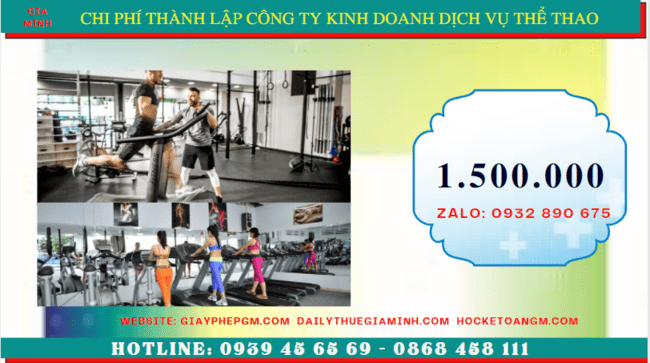 Chi phí thành lập công ty kinh doanh dịch vụ thể thao tại TP Hồ Chí Minh
