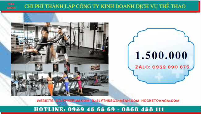 Chi phí thành lập công ty kinh doanh dịch vụ thể thao tại Trà Vinh