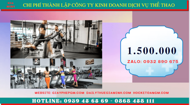 Chi phí thành lập công ty kinh doanh dịch vụ thể thao tại Tuyên Quang