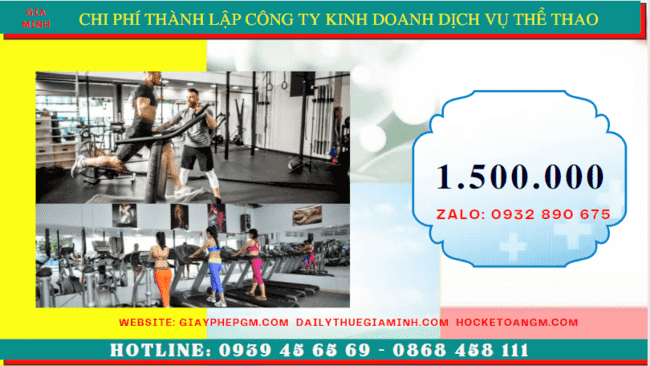 Chi phí thành lập công ty kinh doanh dịch vụ thể thao tại Yên Bái