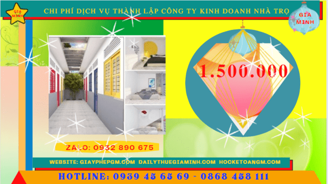 Chi phí thành lập công ty kinh doanh nhà trọ tại Huế