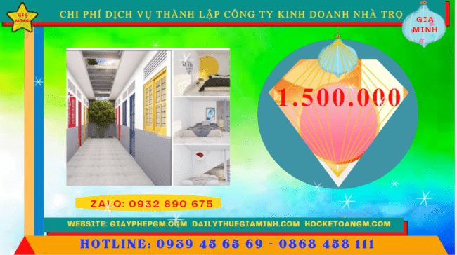 Dịch vụ thành lập công ty kinh doanh nhà trọ tại quảng trị 5 Chi phí thành lập công ty kinh doanh nhà trọ tại Quảng Trị