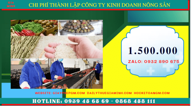 Thành lập công ty kinh doanh nông sản tại hậu giang 12 Chi phí thành lập công ty kinh doanh nông sản Hậu Giang