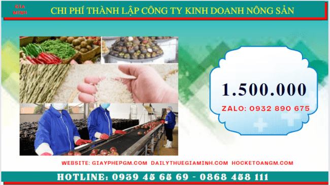 Thành lập công ty kinh doanh nông sản tại Thái Bình – Trọn gói, nhanh chóng, uy tín 5 Chi phí thành lập công ty kinh doanh nông sản Thái Bình