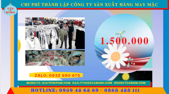 Chi phí thành lập công ty sản xuất hàng may mặc tại Bà Rịa Vũng Tàu
