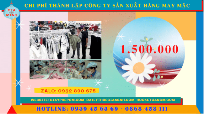 Chi phí thành lập công ty sản xuất hàng may mặc tại Đà Nẵng