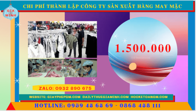 Chi phí thành lập công ty sản xuất hàng may mặc tại Hà Giang