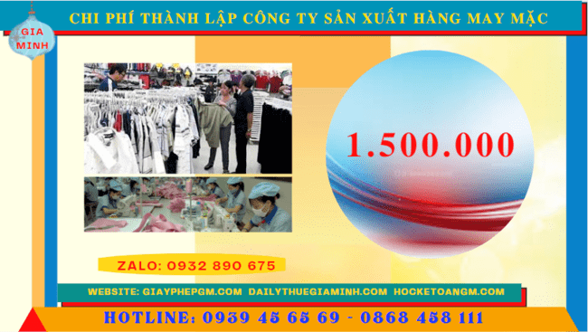 Chi phí thành lập công ty sản xuất hàng may mặc tại Hải Dương